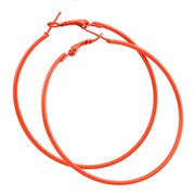 Hoops - Creoler i fluorescerende neonfarve. 60 mm. Orange. 1 par